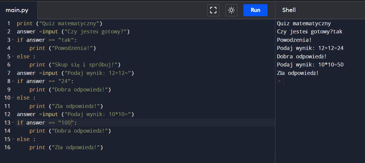 Funkcja if i else w Python