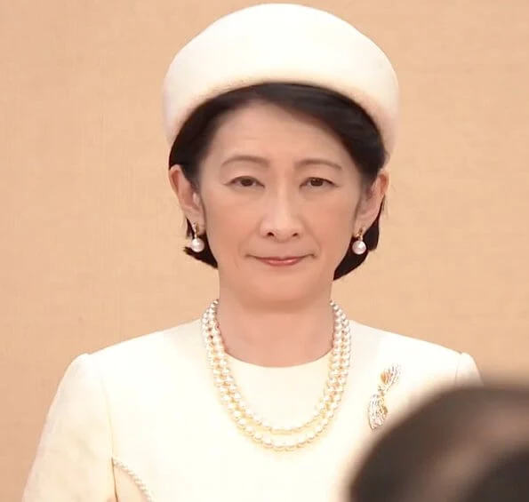 Emperor Naruhito, Empress Masako Crown Prince Akishino, Crown Princess Kiko, Princess Mako and Princess Kako at banquet