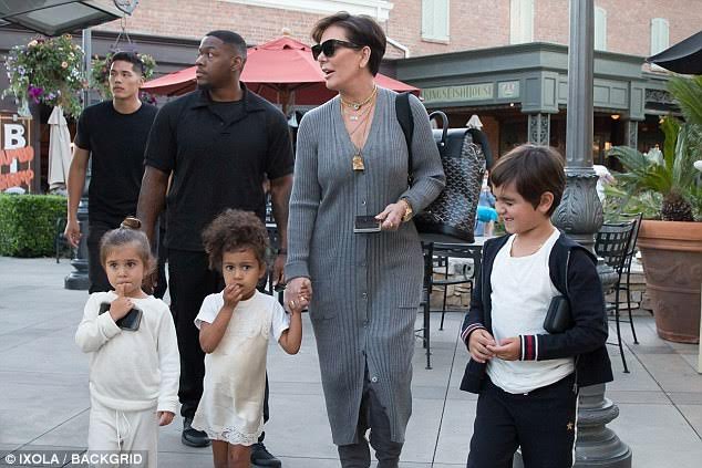Kris Jenner and her grandkids step out for frozen yogurt looking like a
