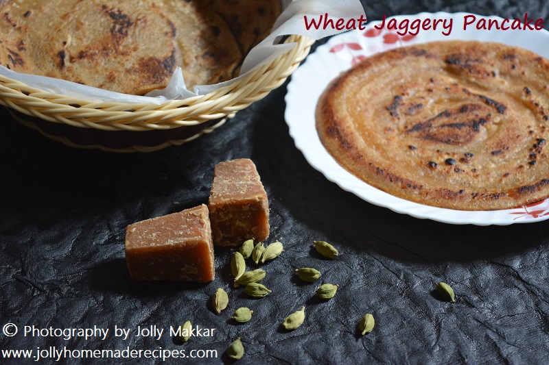 Whole Wheat Jaggery Pancake Recipe, How to make Wheat Jaggery Pancake