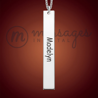 messages in metal loyalty silver name tag necklace