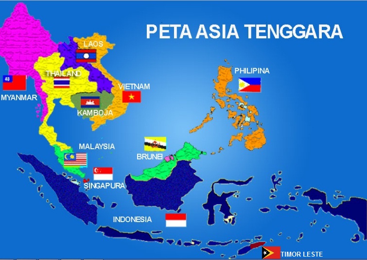 Gambar Peta Asean Yg Mudah Di Gambar - Arini Gambar