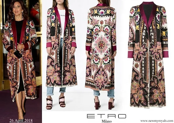 Crown Princess Mary wore ETRO Reversible robe coat