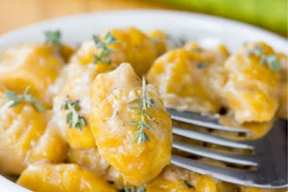 BUTTERNUT SQUASH GNOCCHI WITH WHISKEY CREAM SAUCE