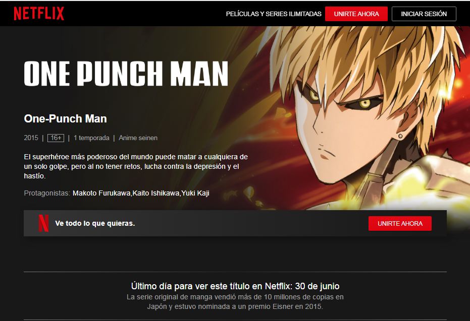 One Punch Man, temporada 2: ¿Netflix tiene los derechos exclusivos en  Latinoamérica?, DEPOR-PLAY