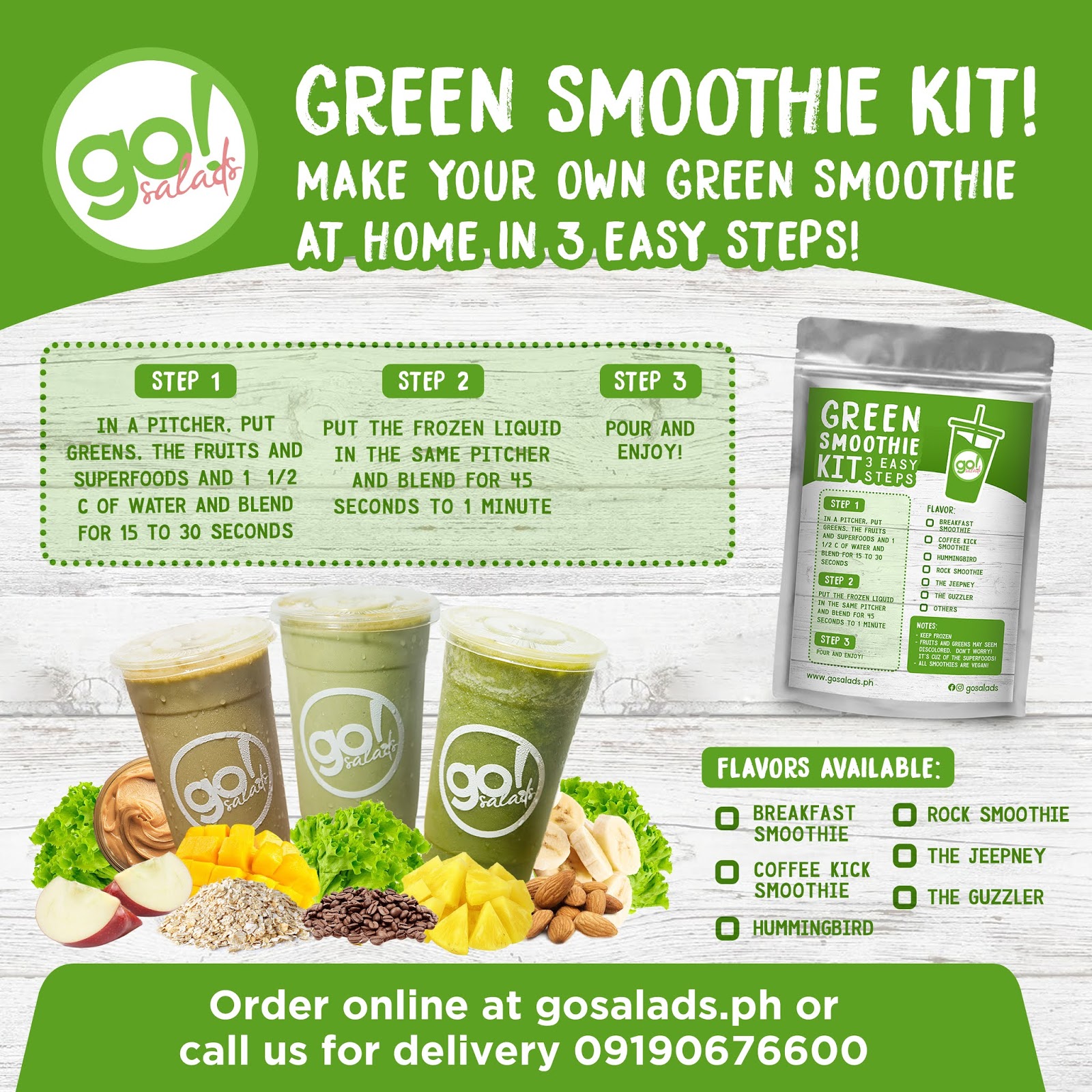 What Mary Loves Food Delivery Go! Salads Smoothie Kits