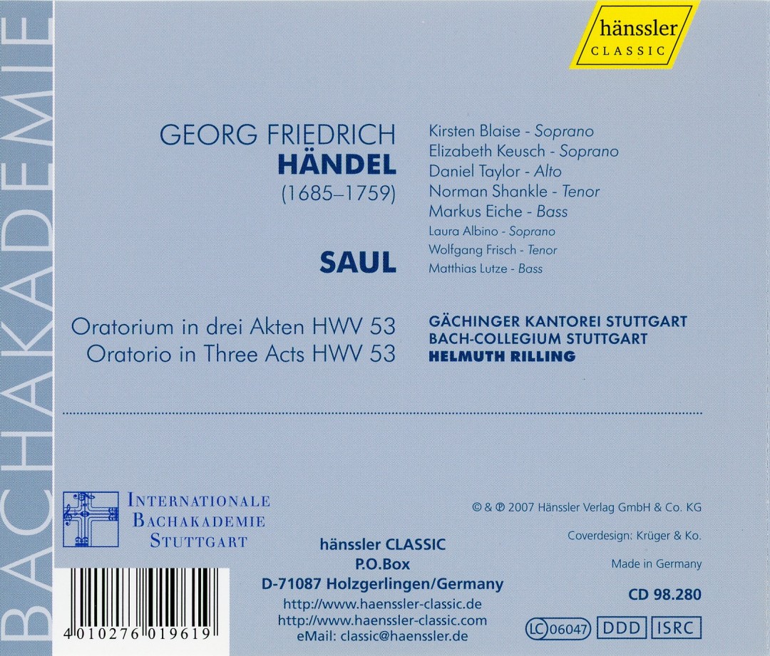 makdelart - classique: Handel - Saul (Helmuth Rilling) [2CD]