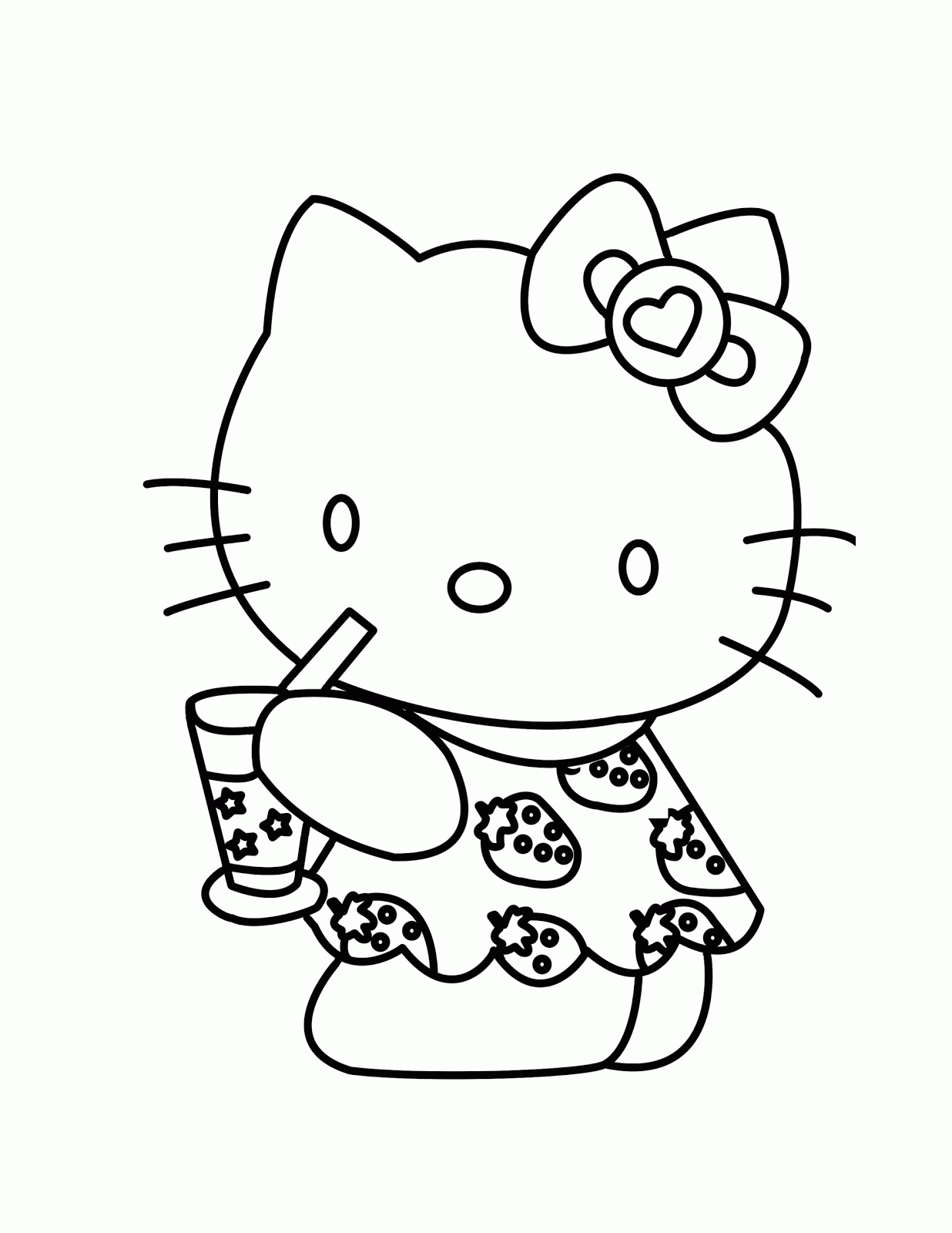 Hello Kitty Girlie Learn To Coloring