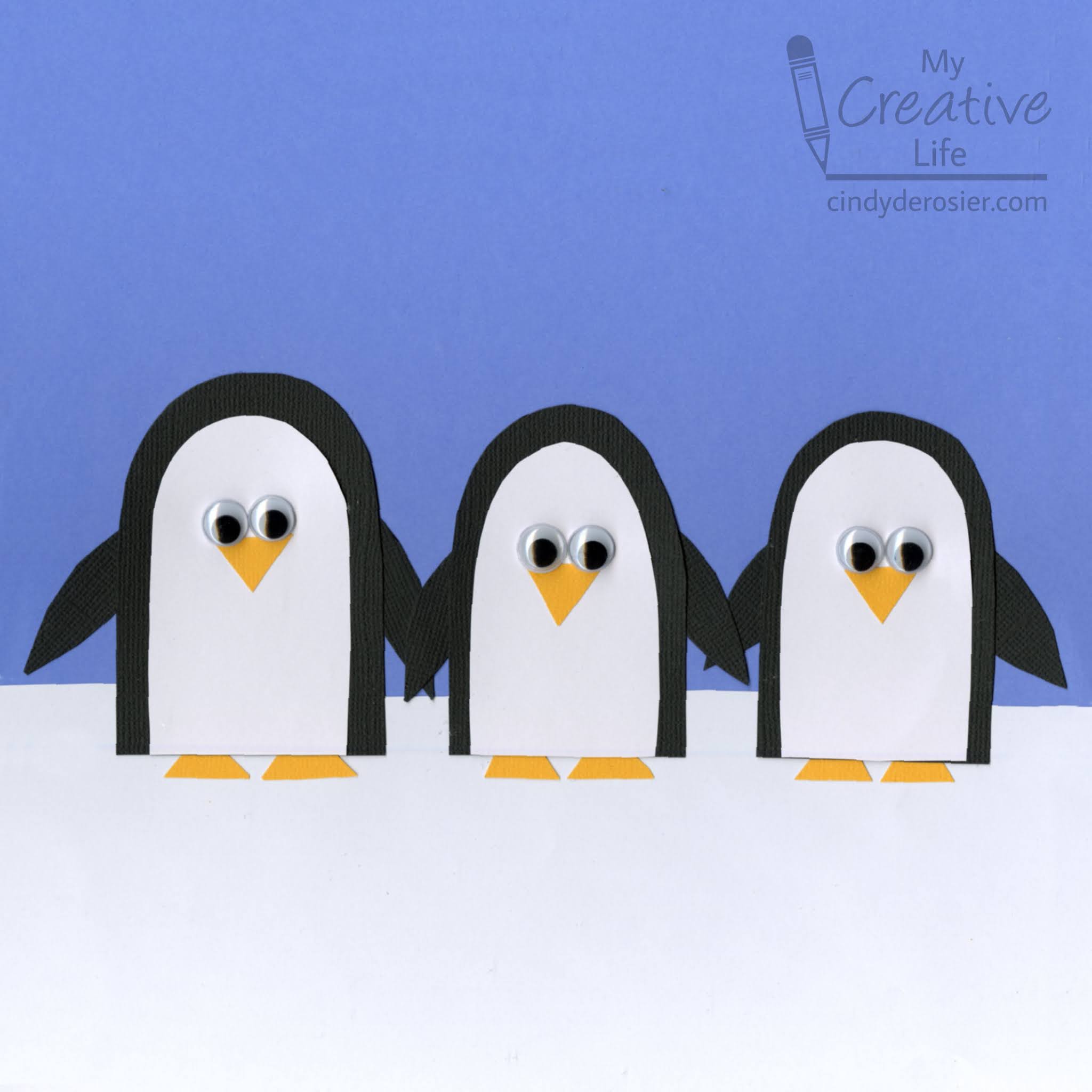 Cindy deRosier My Creative Life Construction Paper Penguin Family