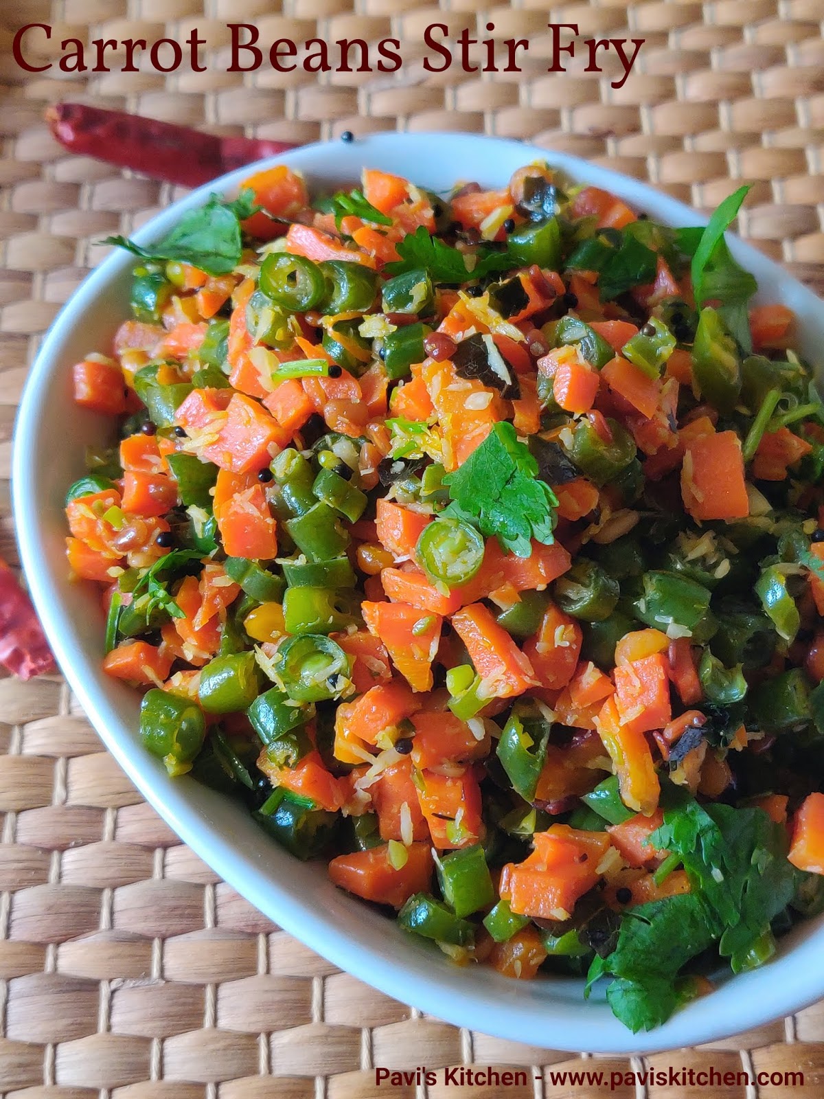 Carrot Beans Stir Fry Recipe Carrot Beans Poriyal Carrot Beans Dry