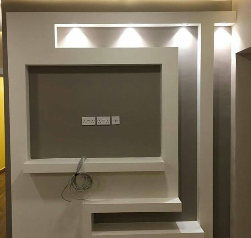 ديكور مكتبات جبس بورد مودرن لشاشات تلفزيون LCD ديكور جبس بورد