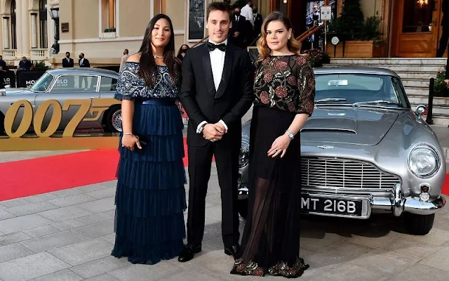 Camille Gottlieb wore an embellished tiered maxi dress by Frock and Frill. Marie Ducruet wore an embellished bardot maxi dress by Beauut