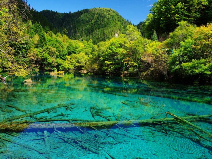 Most Beautiful Places Crystalline Turquoise Lake Jiuzhaigou National