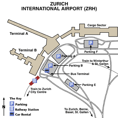 Mapa de Aeropuerto de Zürich