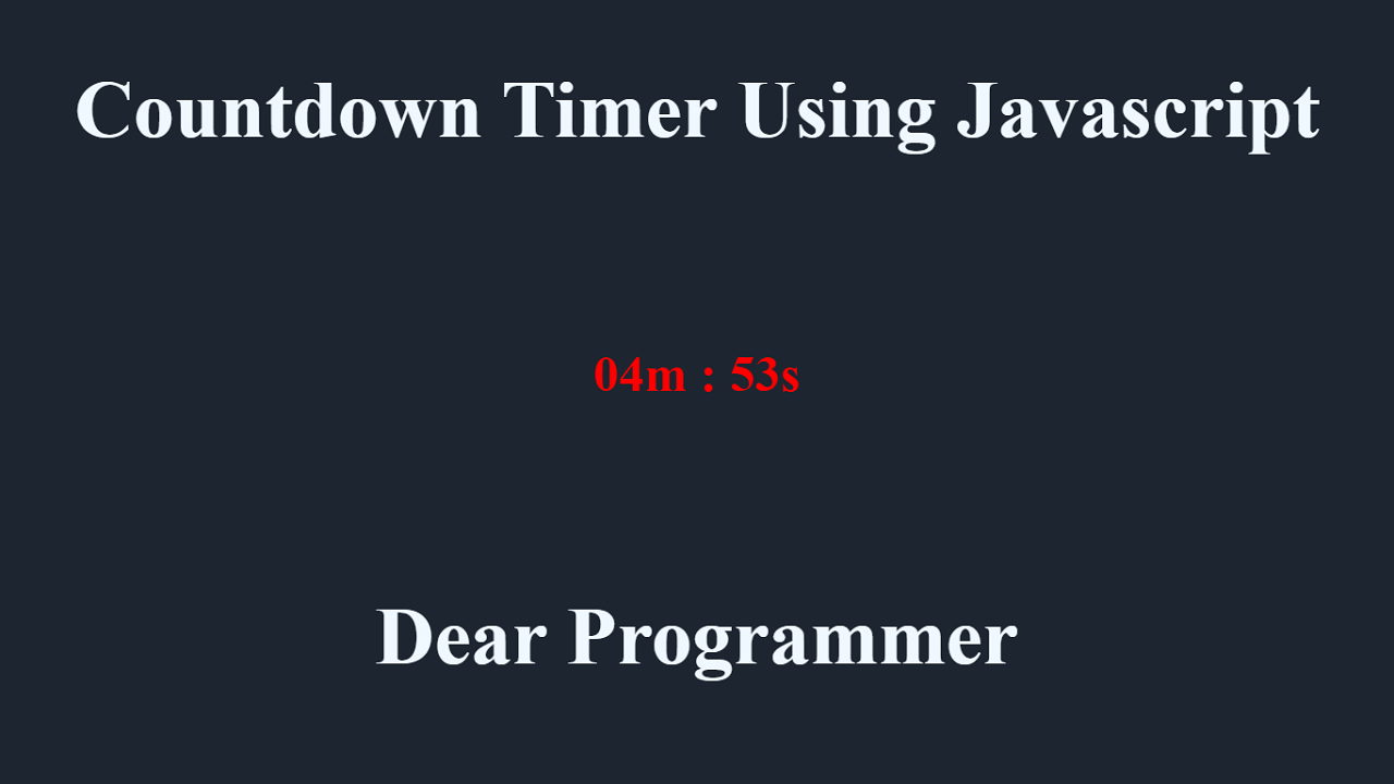 How To Create Countdown Timer in JavaScript JavaScript Tutorials