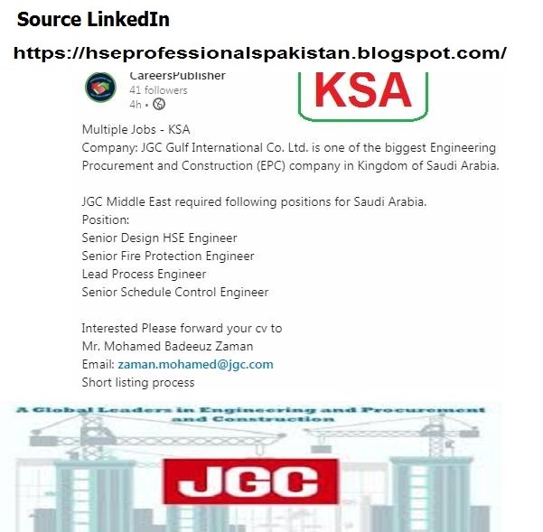 HSE Engineer & Fire Protection Engineer Saudia Arabia MY jOBS