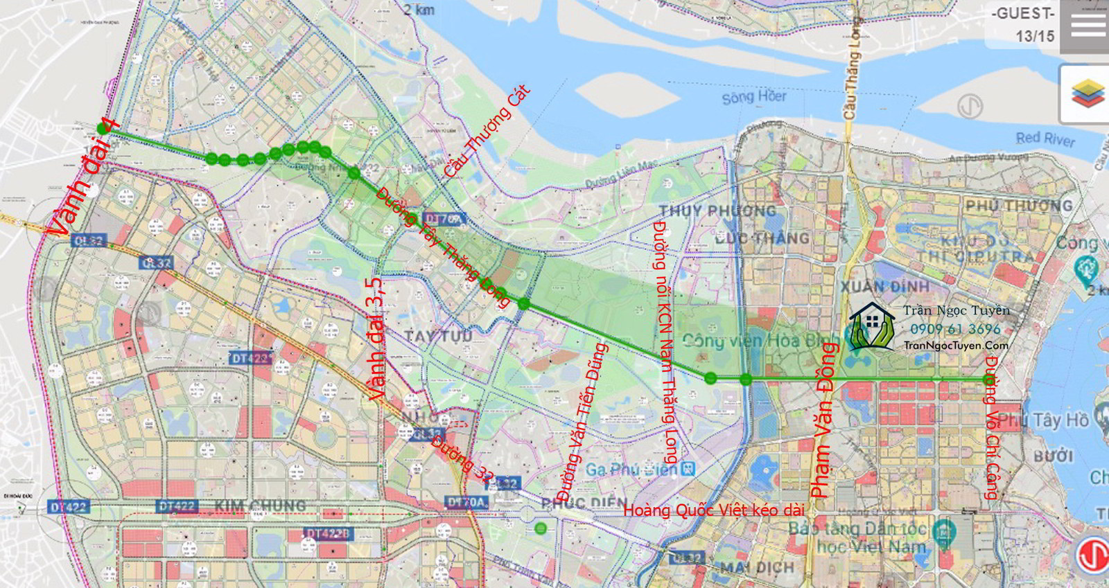 Đường Tây Thăng Long từ Hồ Tây tới Phoenix