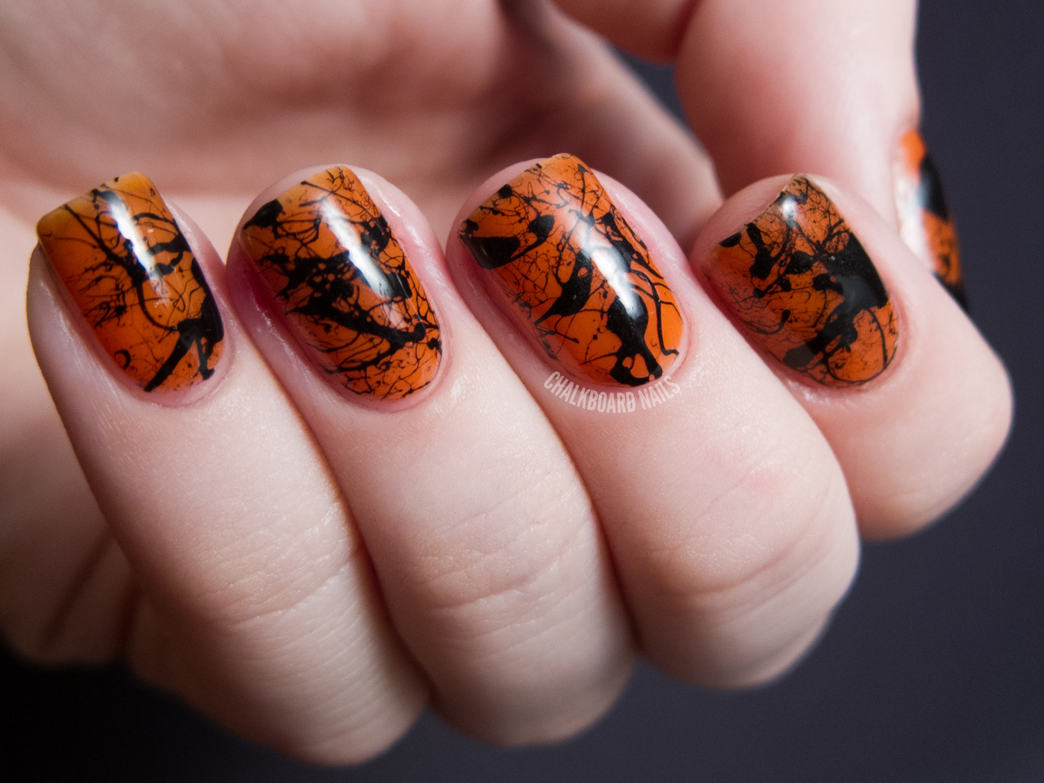 Spooky Splatter Nails (+ Tutorial) | Chalkboard Nails | Nail Art Blog