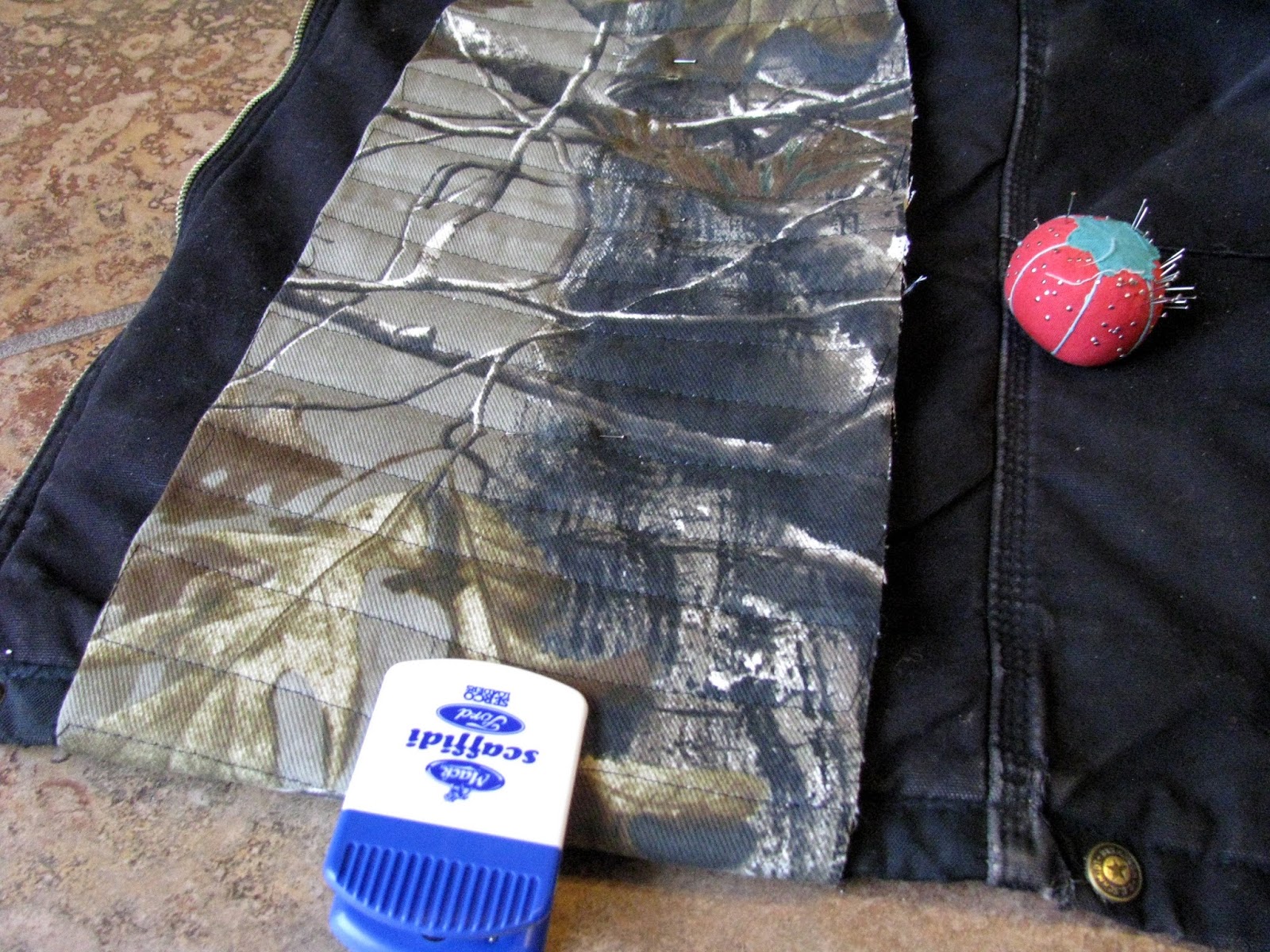 CAMP HOMESCHOOL How to Patch Insulated Carhartt Bib Overalls