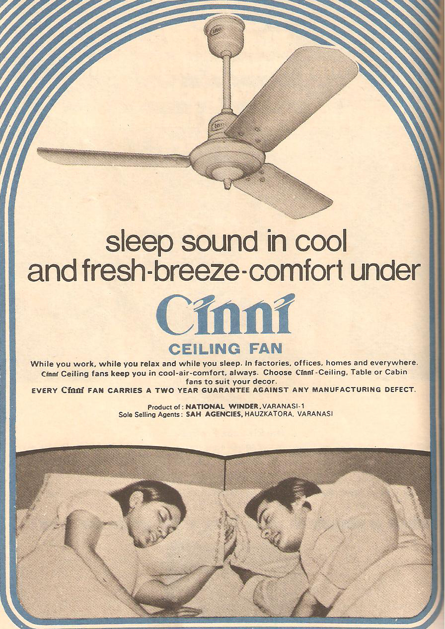Classic Indian Advertisements Cinni Ceiling Fan Magazine Ad