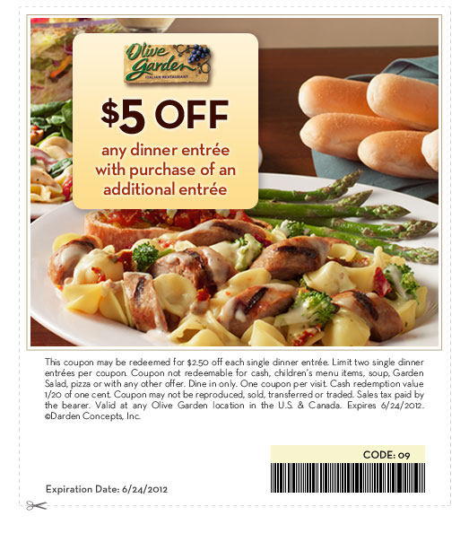 Easley Eats Olive Garden 5 Off 2 Dinner Entree Coupon Easley Eats Olive Garden 5 Off 2 Dinner Entree Coupon