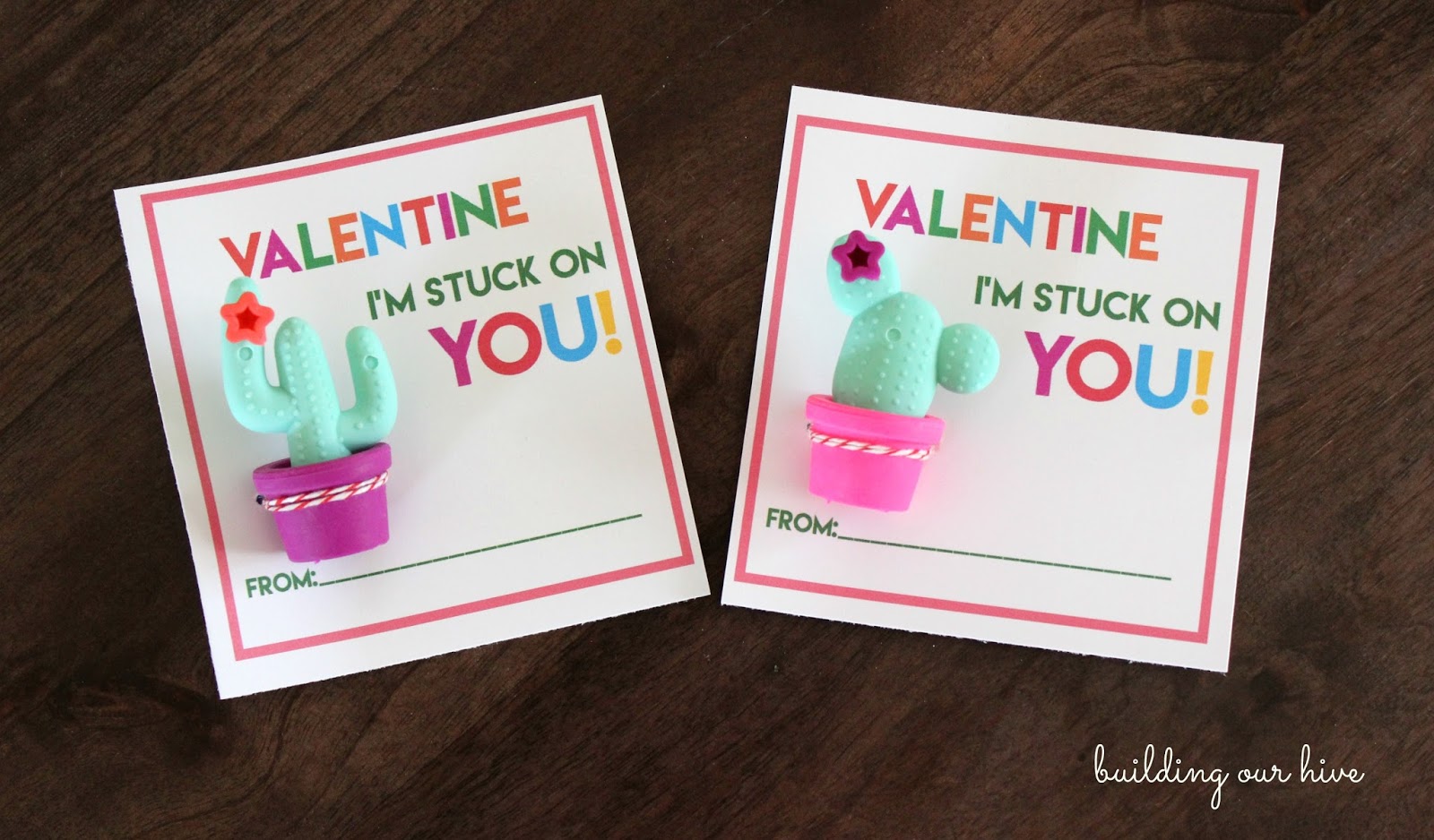 Building Our Hive: Cactus Valentine printable