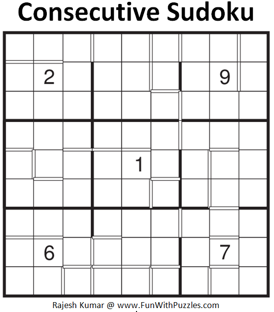 Consecutive Sudoku (Fun With Sudoku #177)