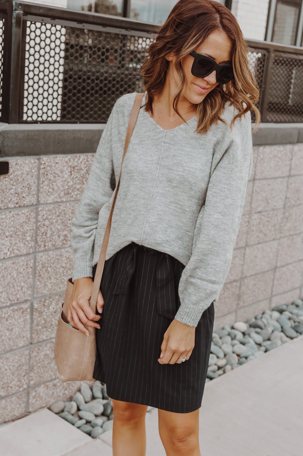 Fall Work Outfit: Skirt + Sweater - Leah Behr