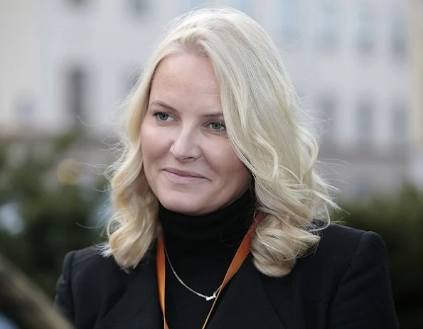 Crown Princess Mette Marit wore Chloe Fringed Jacquard Jacket and wore Yvonne Koné Pumps, Valentino lace Skirt