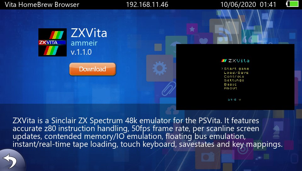 vita 自作ソフトを本体で直接ダウンロード&インストールできるVita Homebrew Browser紹介