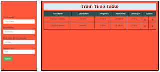 Train Time Table Using Javascript