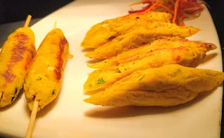 Paneer Seekh Kebab serve in garnished plate Food Recipe Dinner ideas