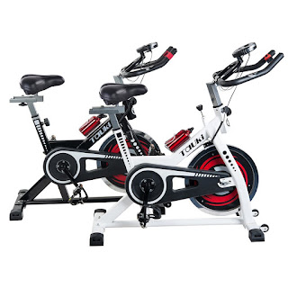 Tauki Spin Bike Indoor Cycle Exercise Bike in black or white color, image, review features & specifications