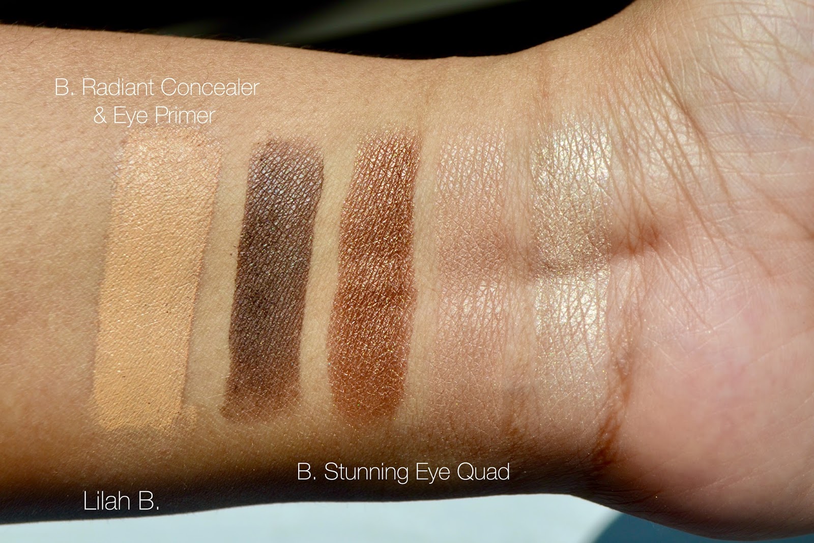 Lilah B. Reviews, Swatches, B. stunning Palette Perfection Eye Quad 