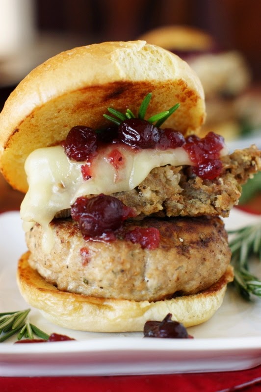 Turkey Burger With Dressing Cranberry Sauce Aka Thanksgiving Burger