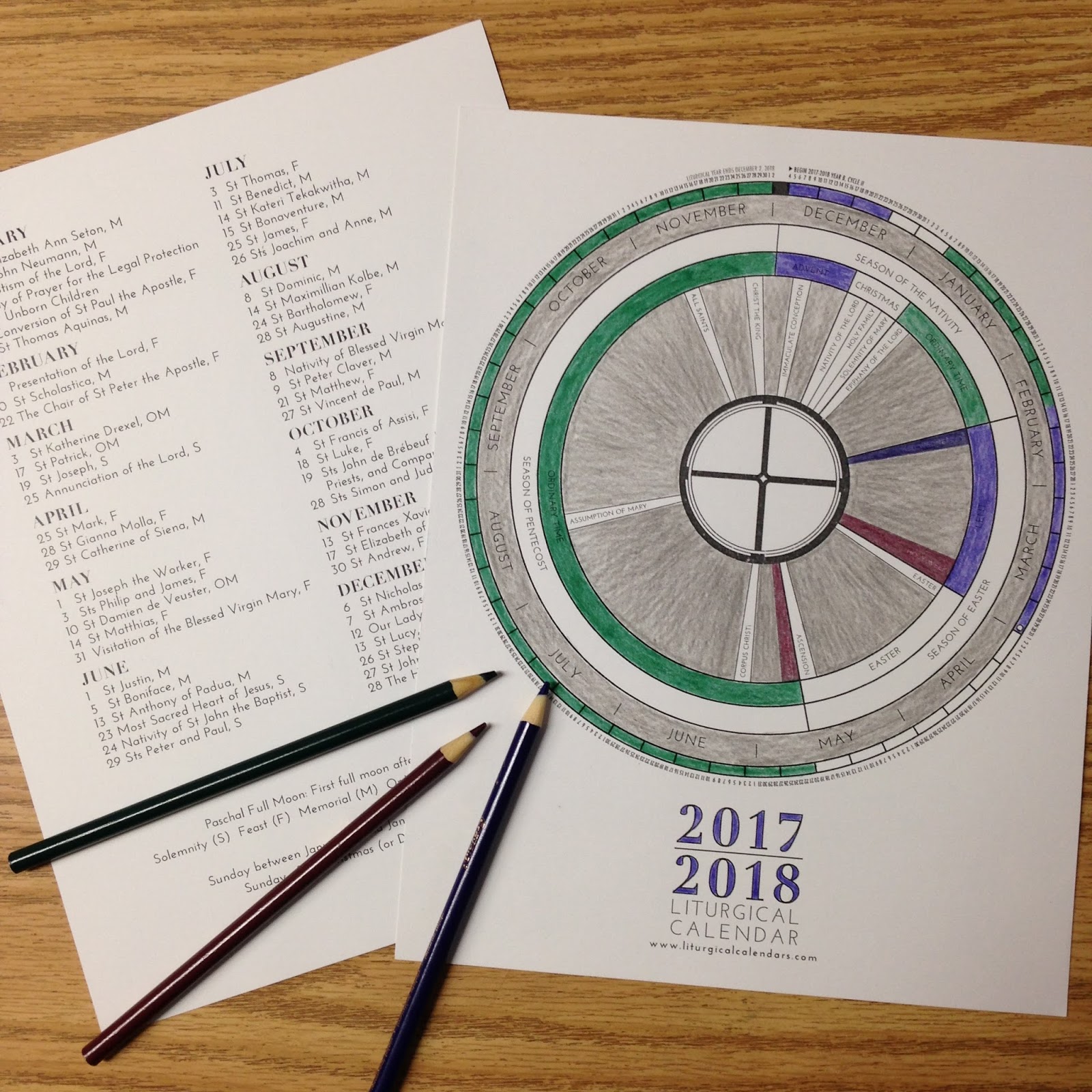 Look to Him and be Radiant: Learning about the Liturgical Year: Calendars Look to Him and be Radiant: Learning about the Liturgical Year: Calendars