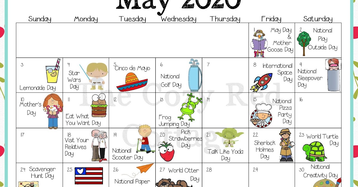 The Cozy Red Cottage: 24 fun Holidays to Celebrate in May (2020 Calendar)
