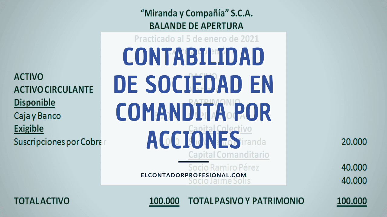 contabilidad de sociedad en comandita por acciones