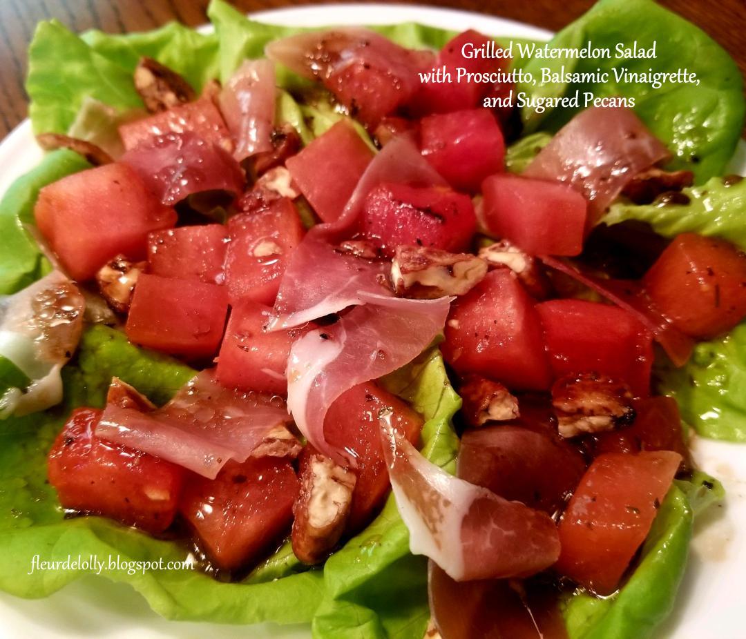 Fleur de Lolly Grilled Watermelon Salad with Prosciutto, Balsamic