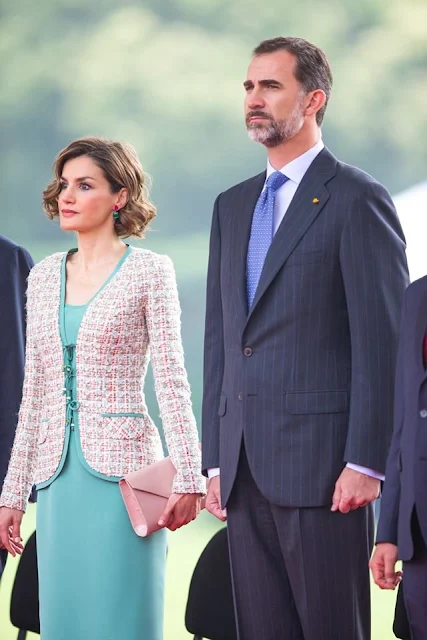 King Felipe VI of Spain and Queen Letizia of Spain, Enrique Peña Nieto, President of Mexico and Angelica Rivera, First Lady of Mexico, during a reception given by Mexican President Enrique Peña Nieto