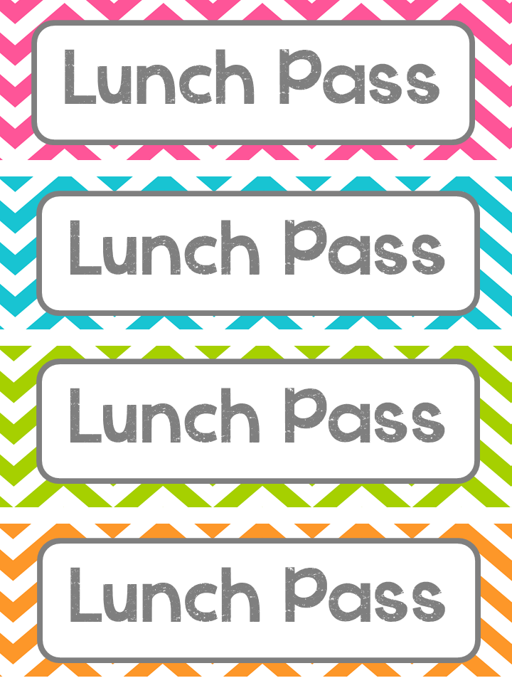 Lunch Pass Template