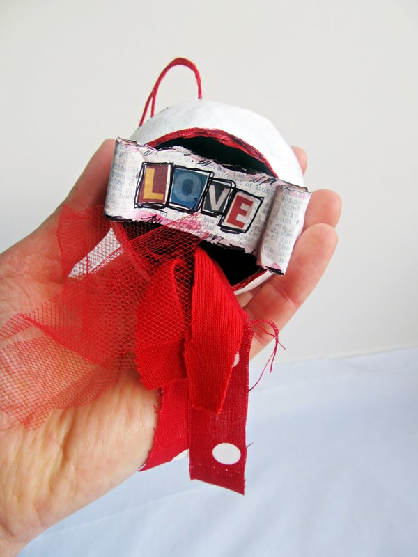 Tupsy Turvy Designs Unique Paper Mache Christmas Baubles