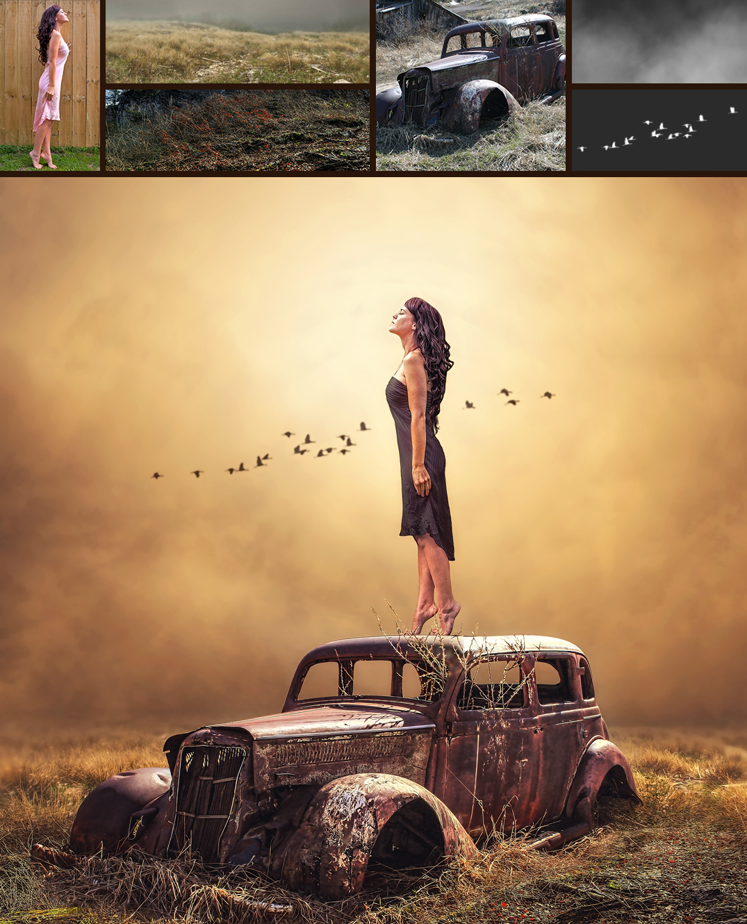 Dramatic Light Photo Manipulation Tutorial [Old Car]
