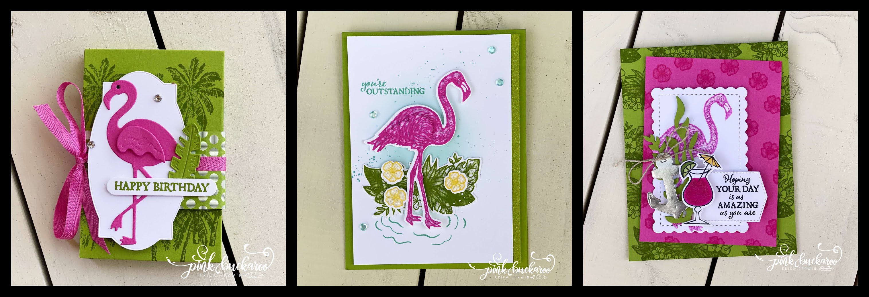 Friendly Flamingo Birthday Card - Pink Buckaroo Designs