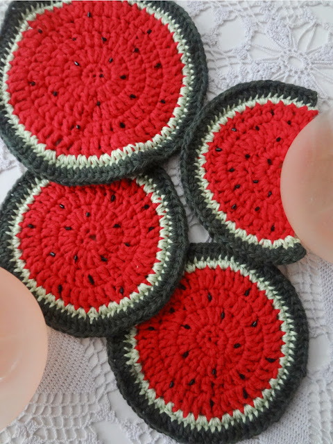 DELIGHTFUL Watermelon Stool Cover/Decor/Crochet Pattern Instructions