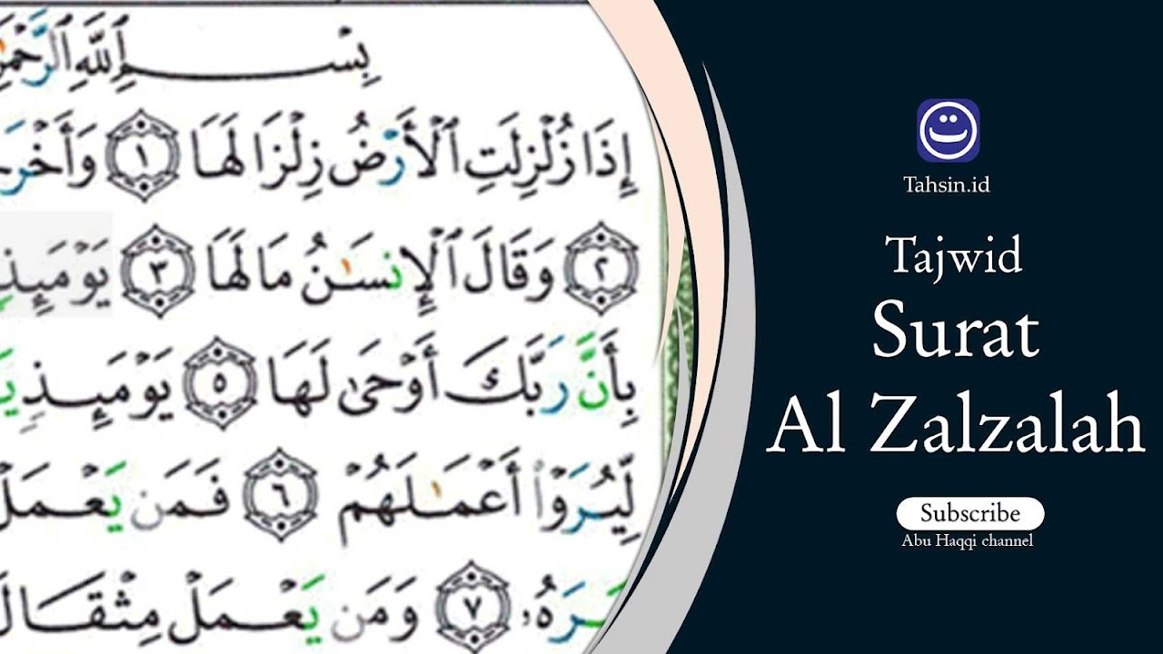 Tajwid Surat Al Zalzalah Ayat 1 8