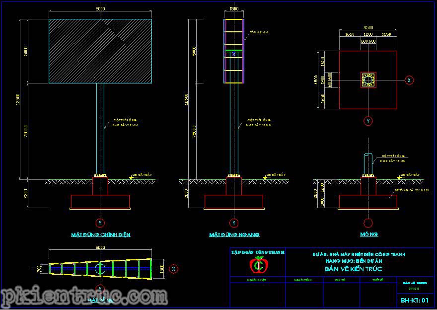 File Cad Mẫu Thiết Kế Thi Công Biển Hiệu Quảng Cáo Ngoài Trời Mới Nhất