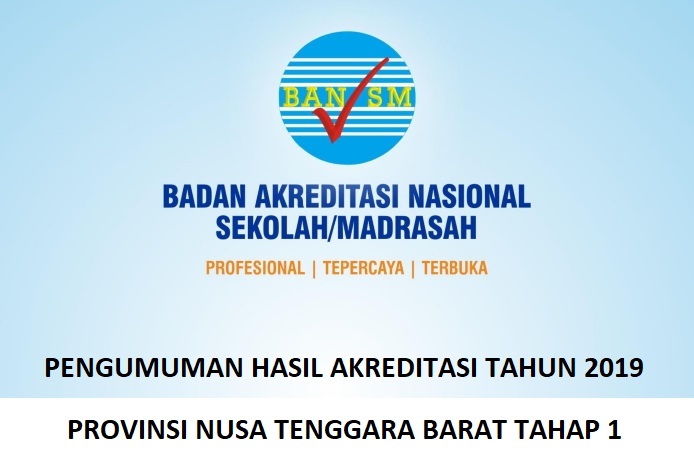 Download Pengumuman Hasil Akreditasi Tahun 2019 Provinsi Nusa Tenggara Barat Tahap 1