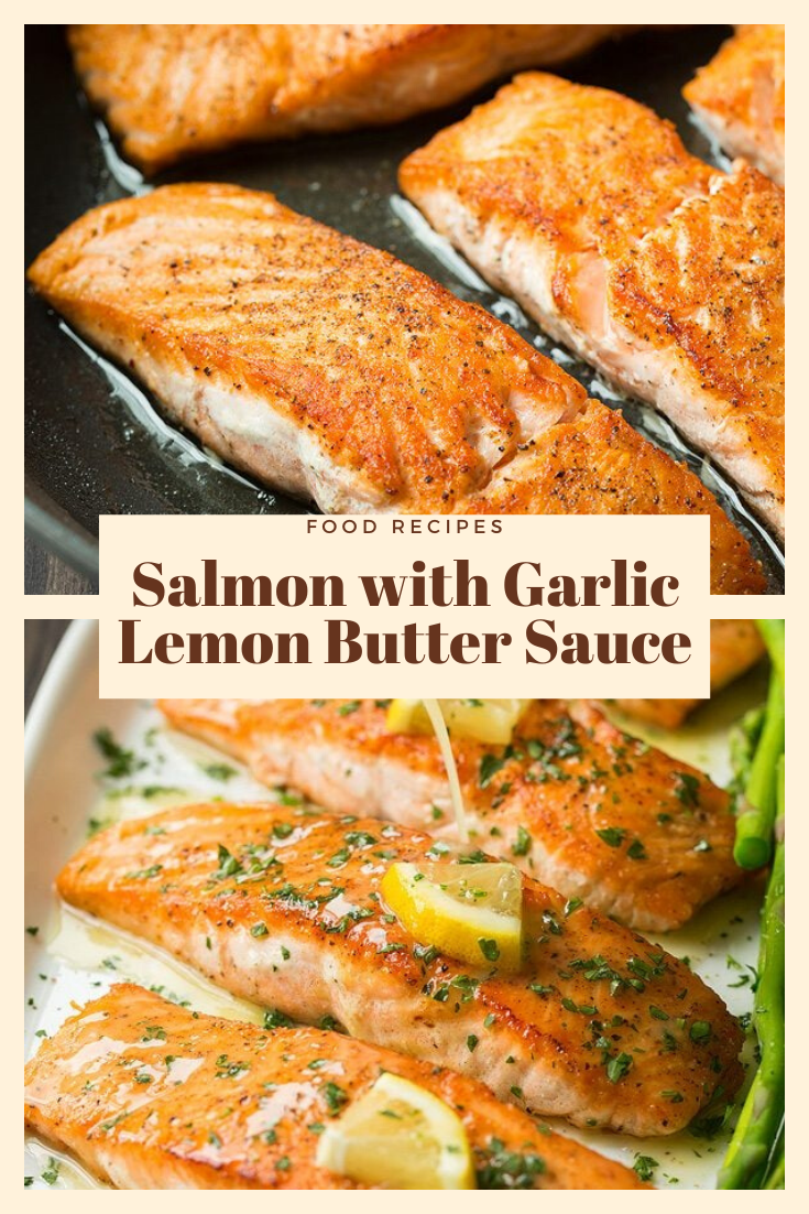 Salmon with Garlic Lemon Butter Sauce - street food