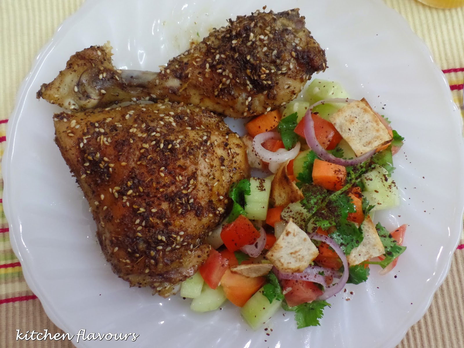 kitchen flavours Za'atar Chicken with Fattoush